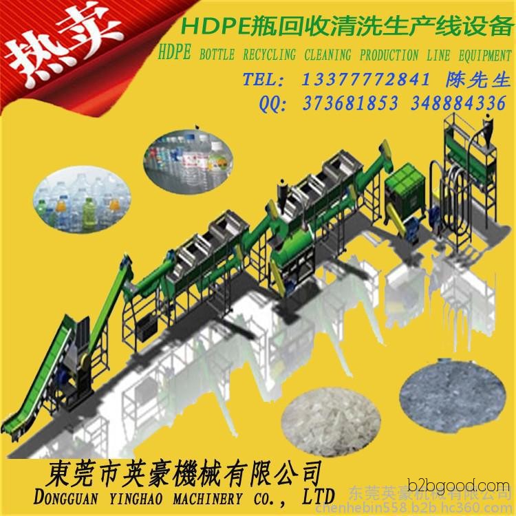 Low-cost production line for cleaning, crushing, and wire drawing of HDPE waste plastic bottles, round and flat bottles. Currently selling well worldwide.