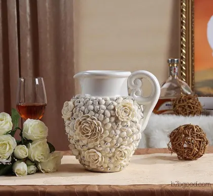 European-style handmade natural resin small flower vase, 1kg, shell-patterned vase, manufacturer offers bulk wholesale prices at favorable rates