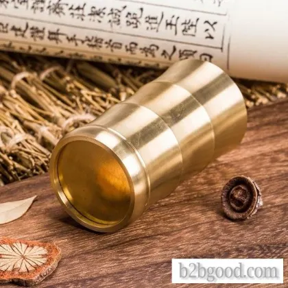 Pure copper bamboo section incense bottle, pen container, tea ceremony incense supplies and tools ar