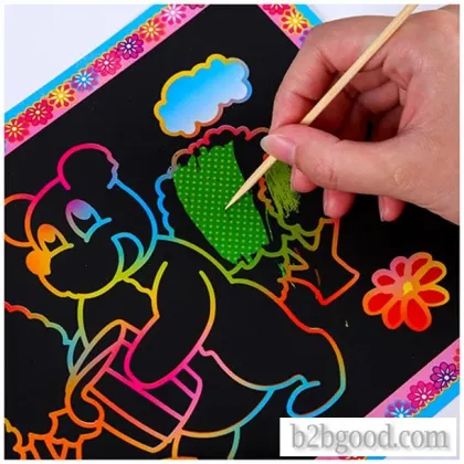 Children creative color painting Scratch painting doodle book Diy diy scratch paper puzzle toy magic