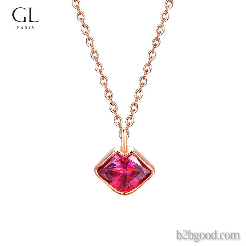 GL European and American fashion hot little red lip neck chain