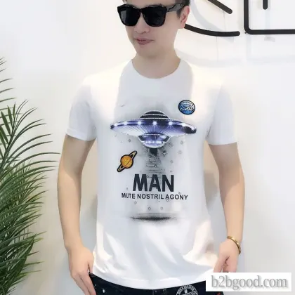 European station men's polo shirts popular logo printed hot diamond embroidered labeled cotton
