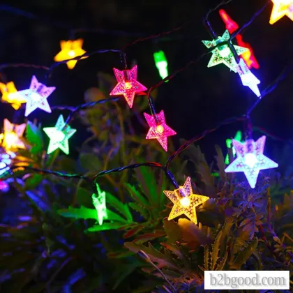 Black Solar string star LED outdoor garden lawn festival decoration