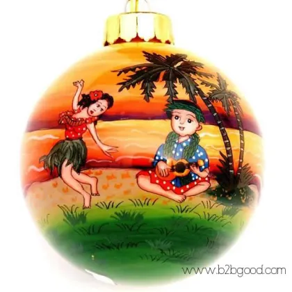 Hand Painted Glass Christmas Tree Ornaments