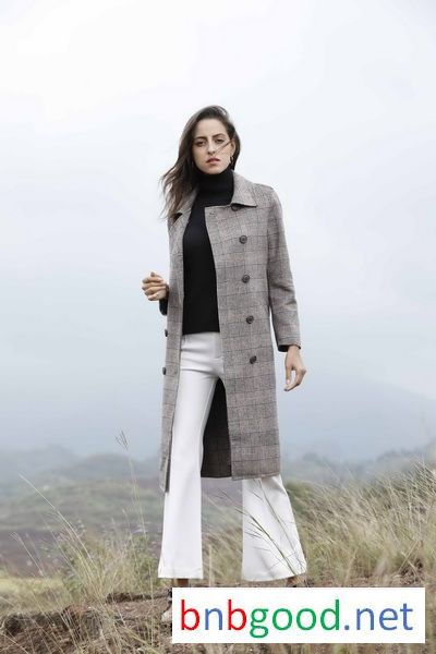 Four-row buckle, slender, overcoat