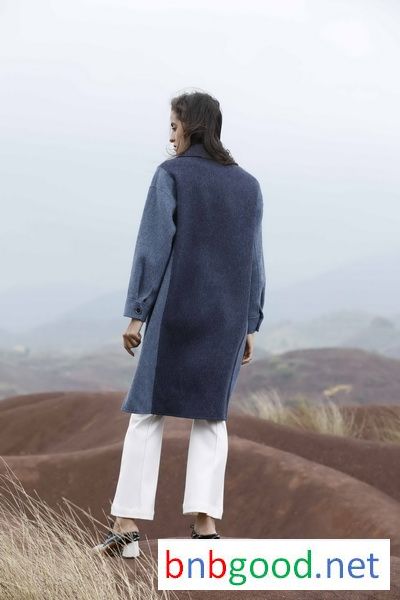 Dark blue and light blue mosaic coat