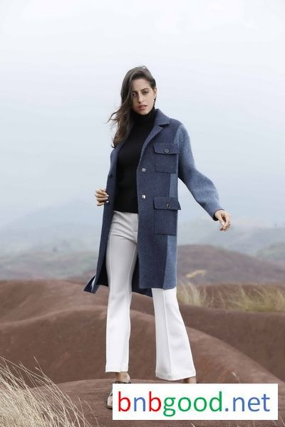 Dark blue and light blue mosaic coat