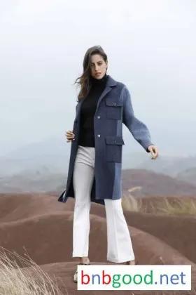 Dark blue and light blue mosaic coat