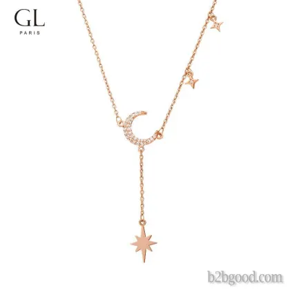 GL fashion Star moon necklace
