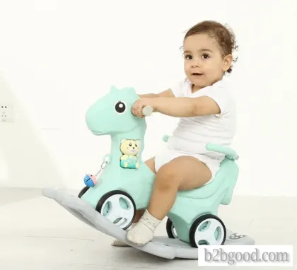 Children's Rocking horse baby toy plastic extra thick large rocking horse music