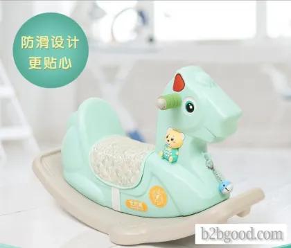Children's Rocking horse baby toy plastic extra thick large rocking horse music