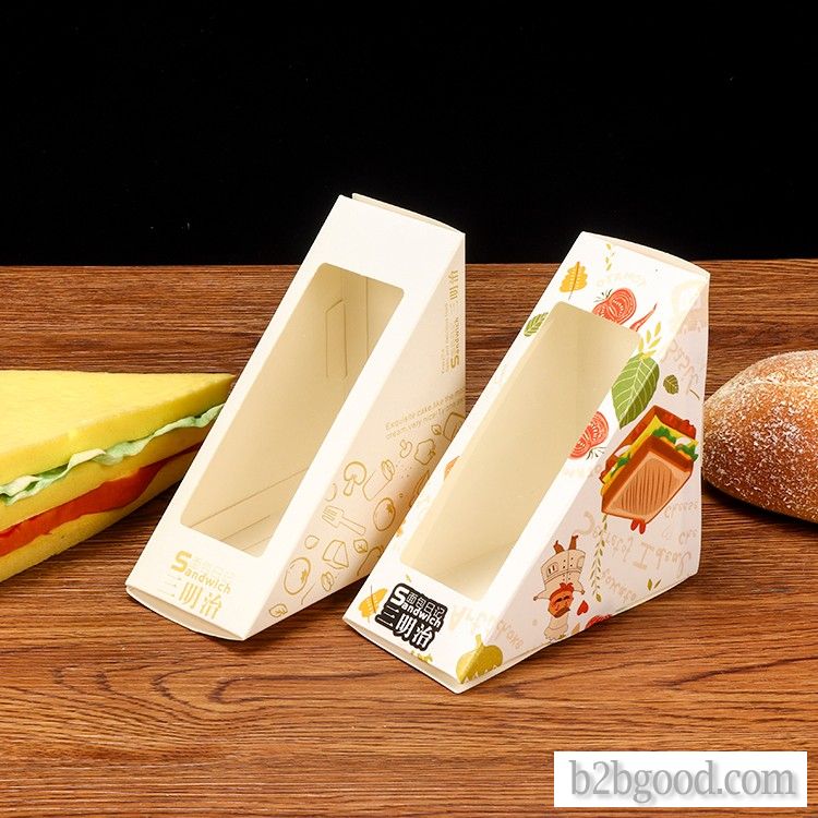 Sandwich box Sandwich box Triangle shaped bag transparent window to bake custom cake