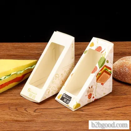 Sandwich box Sandwich box Triangle shaped bag transparent window to bake custom cake