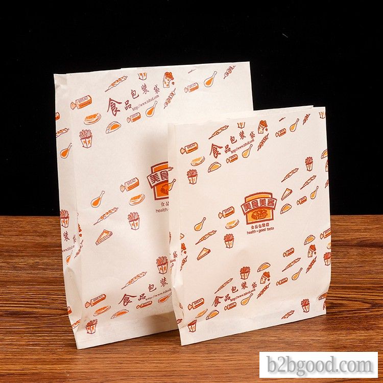 Film grease proof paper bag custom Fried chicken grease proof bag French fries grease proof paper ba