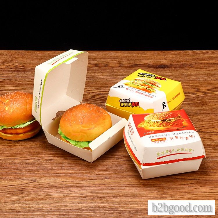 Free discount burger box disposable food package chip snack box LOGO customization