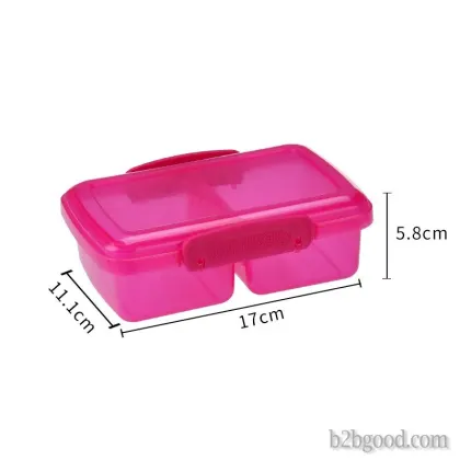 The lid in the middle of the plastic partition is a locked-in fastfood box tupperware from Le Button