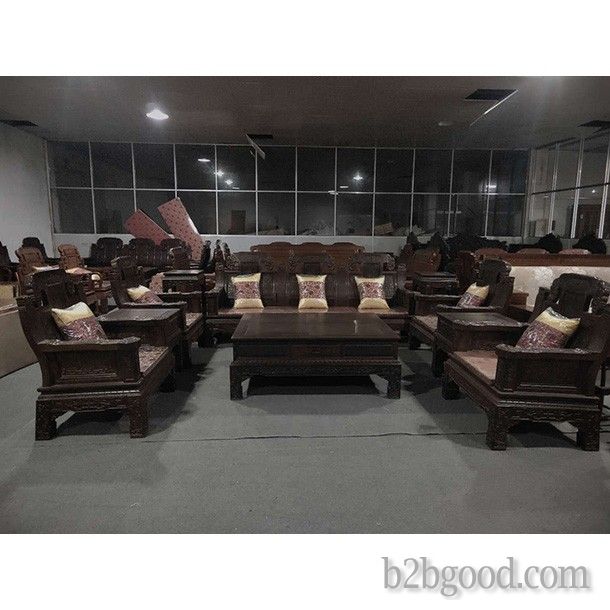 Chicken wing wood ten - piece elephant head sofa set