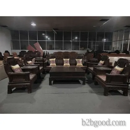 Chicken wing wood ten - piece elephant head sofa set