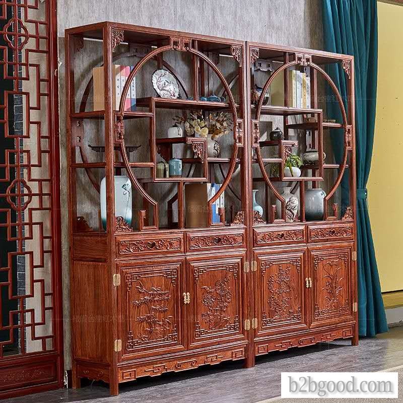 Hedgehog rosewood five rich cabinet Bogu frame a pair