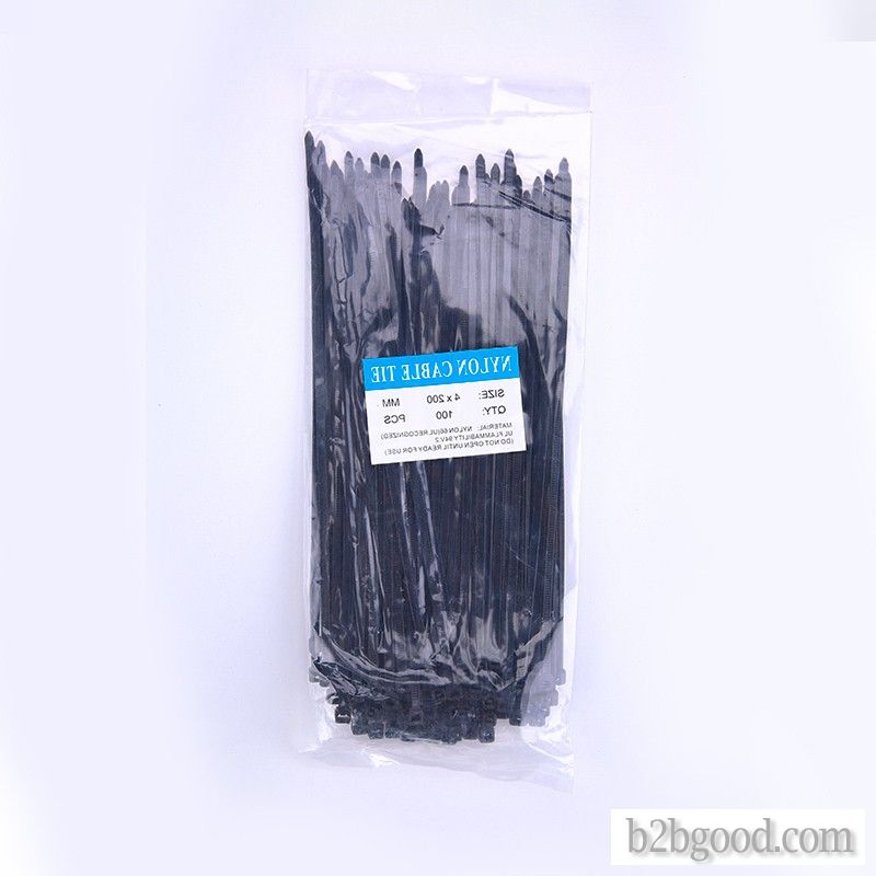 Self-locking nylon tie strap plastic buckle strong tie strap tie strap black strap strangle dog tie