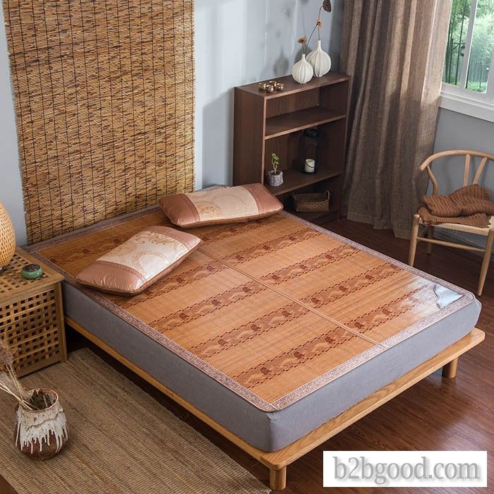 Port Fuhua bamboo mat straw mat carbonized dual-use folding money all the best