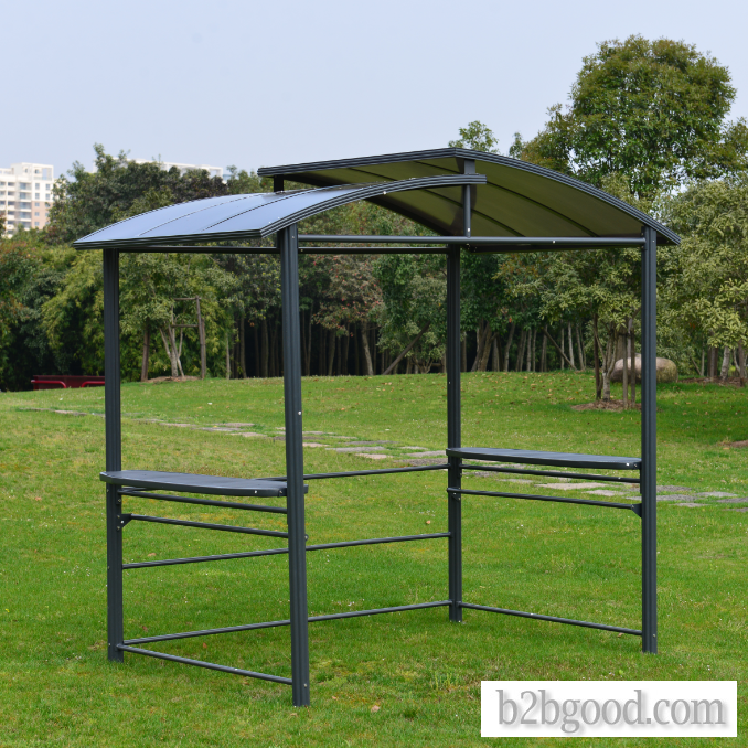 Tin roofed barbecue canopy