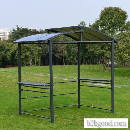 Tin roofed barbecue canopy