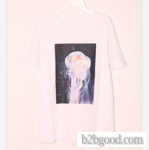 Short sleeve print loose-fitting T