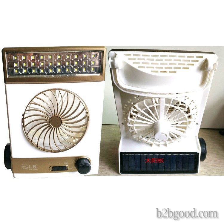 Solar powered LED fan outdoor camping multi-functional fan student dormitory mini