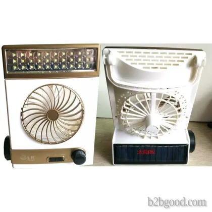 Solar powered LED fan outdoor camping multi-functional fan student dormitory mini