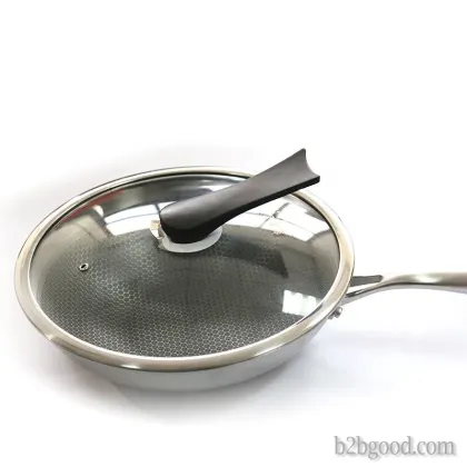 304 stainless steel wok non-stick three-layer steel smokeless non-coated multi-functional stir-fry i