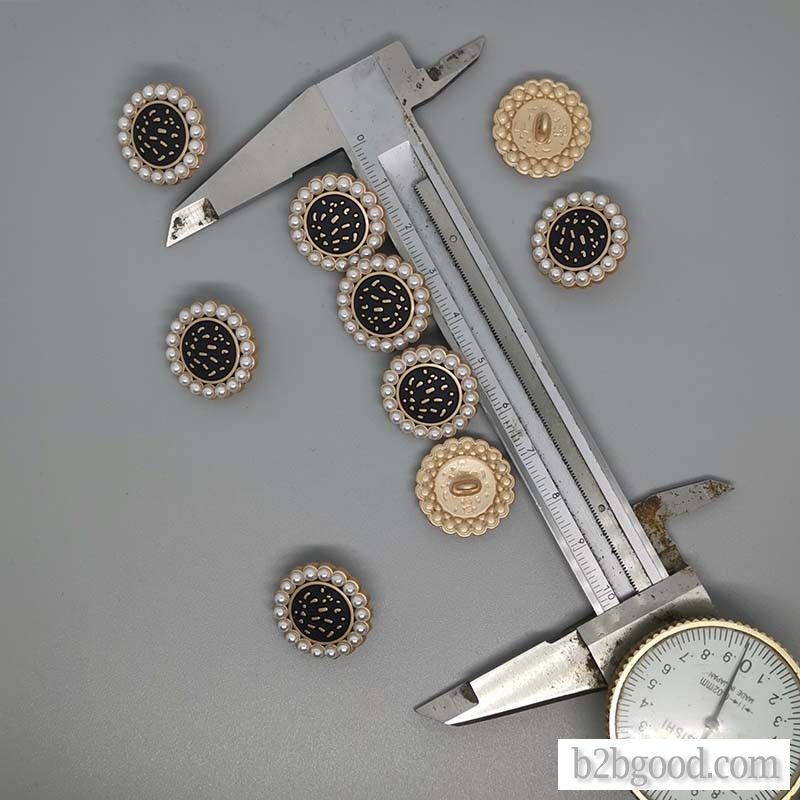 Round pearl metal button fine small fragrance wind coat accessories