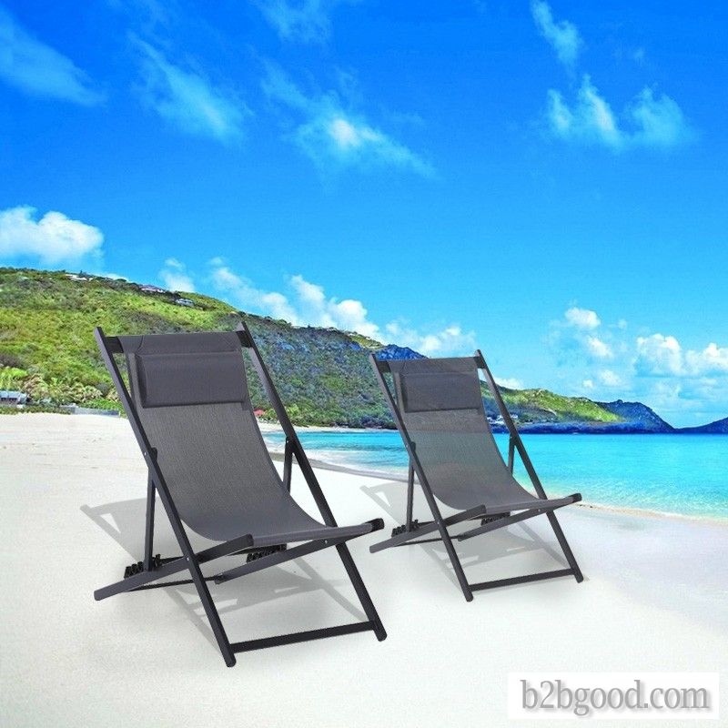 Outdoor Pool Garden Sun Metal Aluminium Foldable Folding Sling Beach Deck Chairs