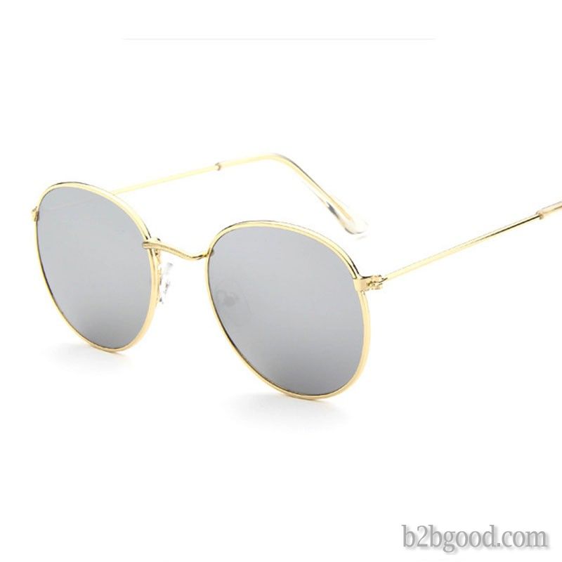 Female round frame retro sunglasses with color film sunglasses fashion European and American glasses