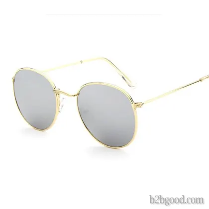 Female round frame retro sunglasses with color film sunglasses fashion European and American glasses