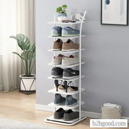Simple shoe rack household door economical storage artifact multi-layer iron art shoe rack rack indo