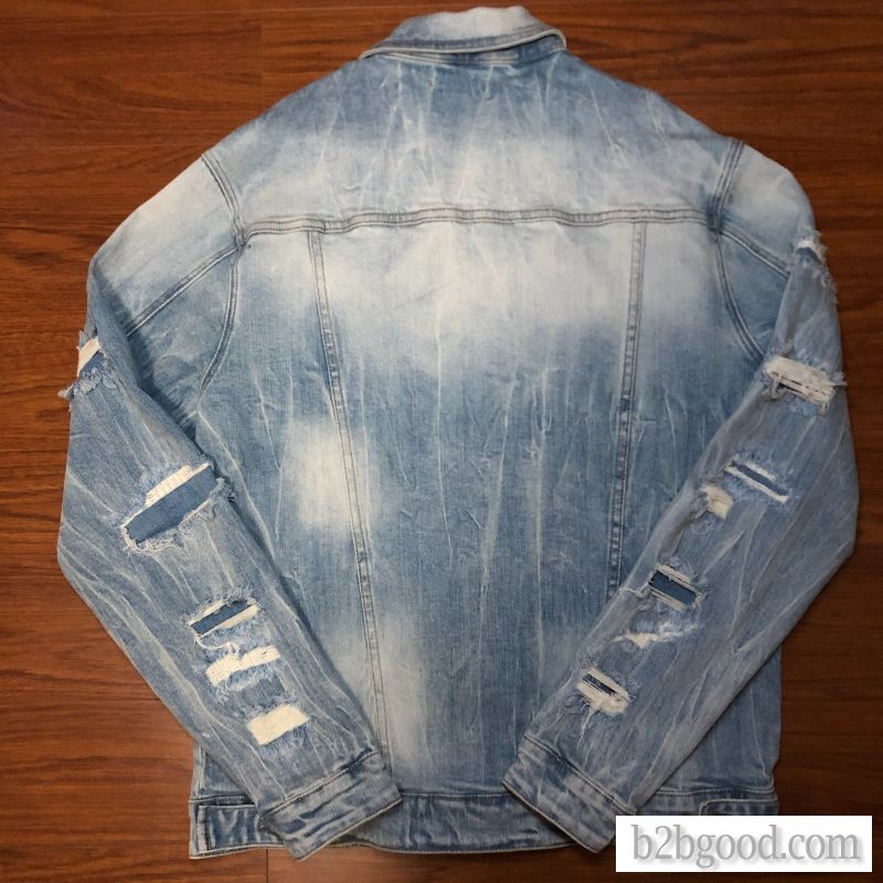 Jeans jacket men's casual European and American fashion street custom processing