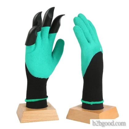 Hengjia garden four fingers digging gloves foam stiff fingers gardening digging loose soil growing v