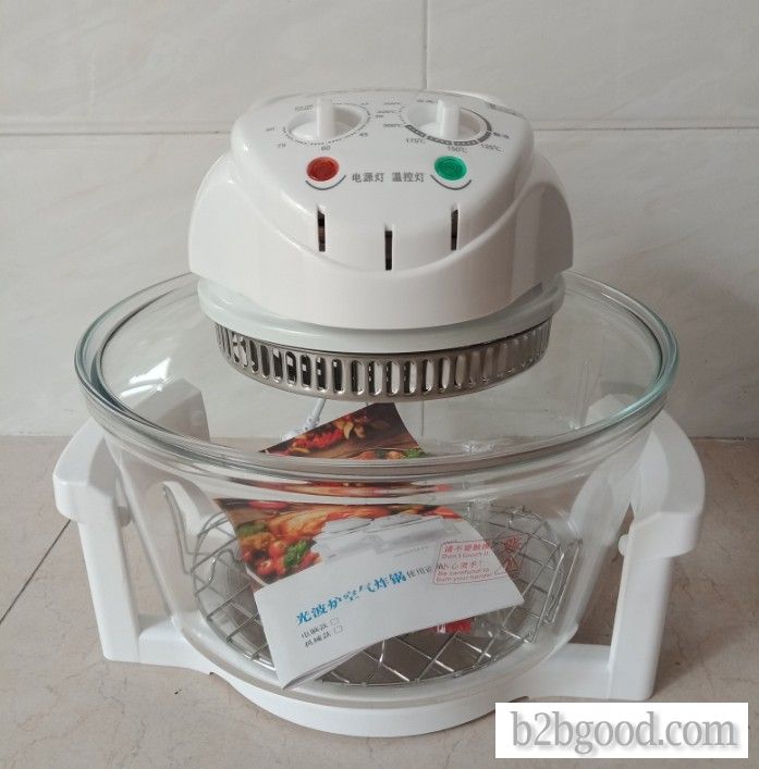 Intelligent air fryer with large capacity, no oil, low fat, visible multifunctional light wave oven