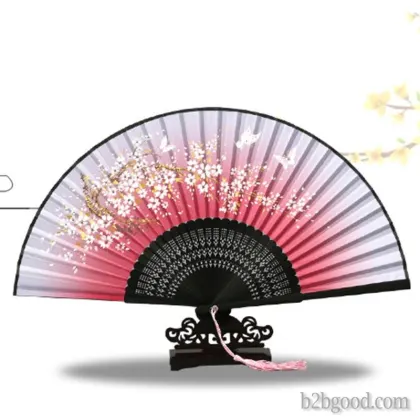 Factory direct selling craft gift fan silk fan Folding fan Chinese wind folding fan custom silk smil