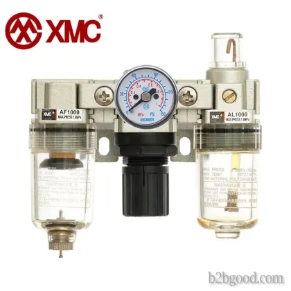 The XMC AC1000 M5 compressed air filter regulator combines a collector bowl with a manual drain band