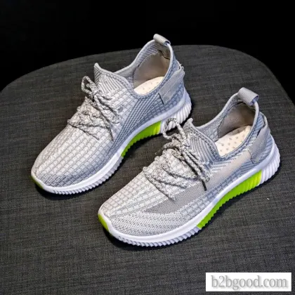 Mesh top breathable athletic shoes fly weave versatile comfortable running shoes lace-up casual shoe