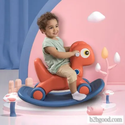 VeryHonor Baby Spin Light Music Walker Easy Splicing Plastic Toy Unicorn Cartoon Shake Horse Ride An