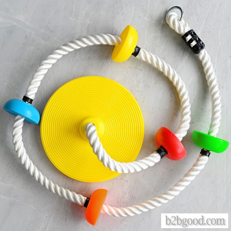 Veryhonor circle children stand on the bottom of the climbing rope big round swing