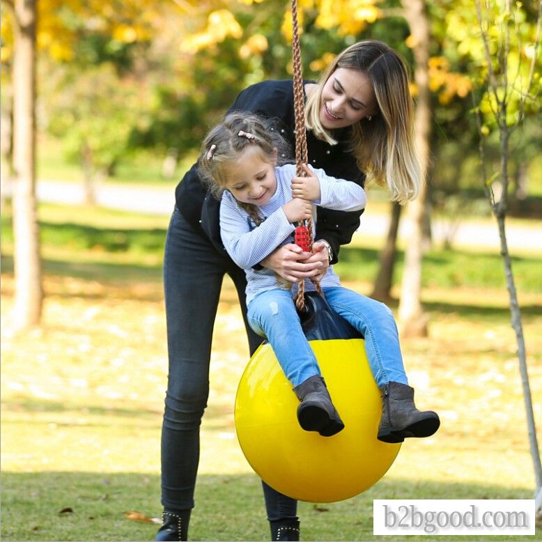 Veryhonor Kids swing with rope inflatable Bowie ball ride ball swing