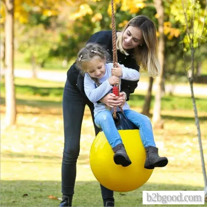 Veryhonor Kids swing with rope inflatable Bowie ball ride ball swing
