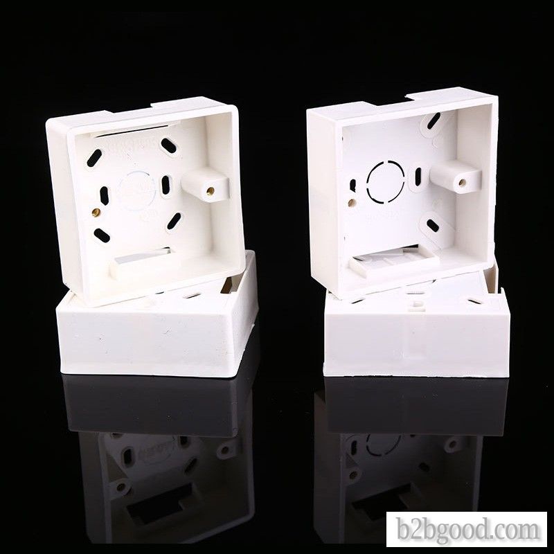Hongye PVC plastic open-mounted junction box home flame-retardant wall switch bottom box for enginee