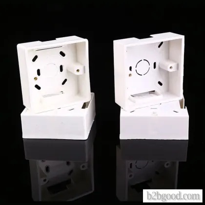 Hongye PVC plastic open-mounted junction box home flame-retardant wall switch bottom box for enginee