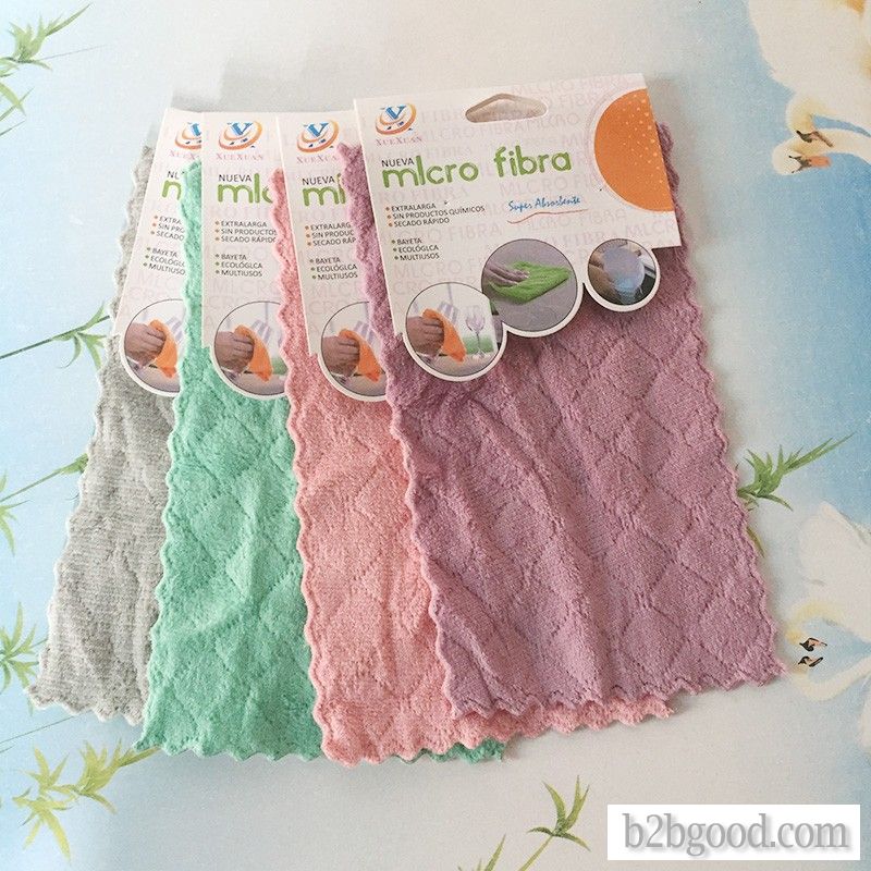 Coral fleece double - sided corrugated rag