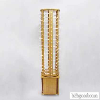 Lacquered floor-to-ceiling rotating glasses display stand